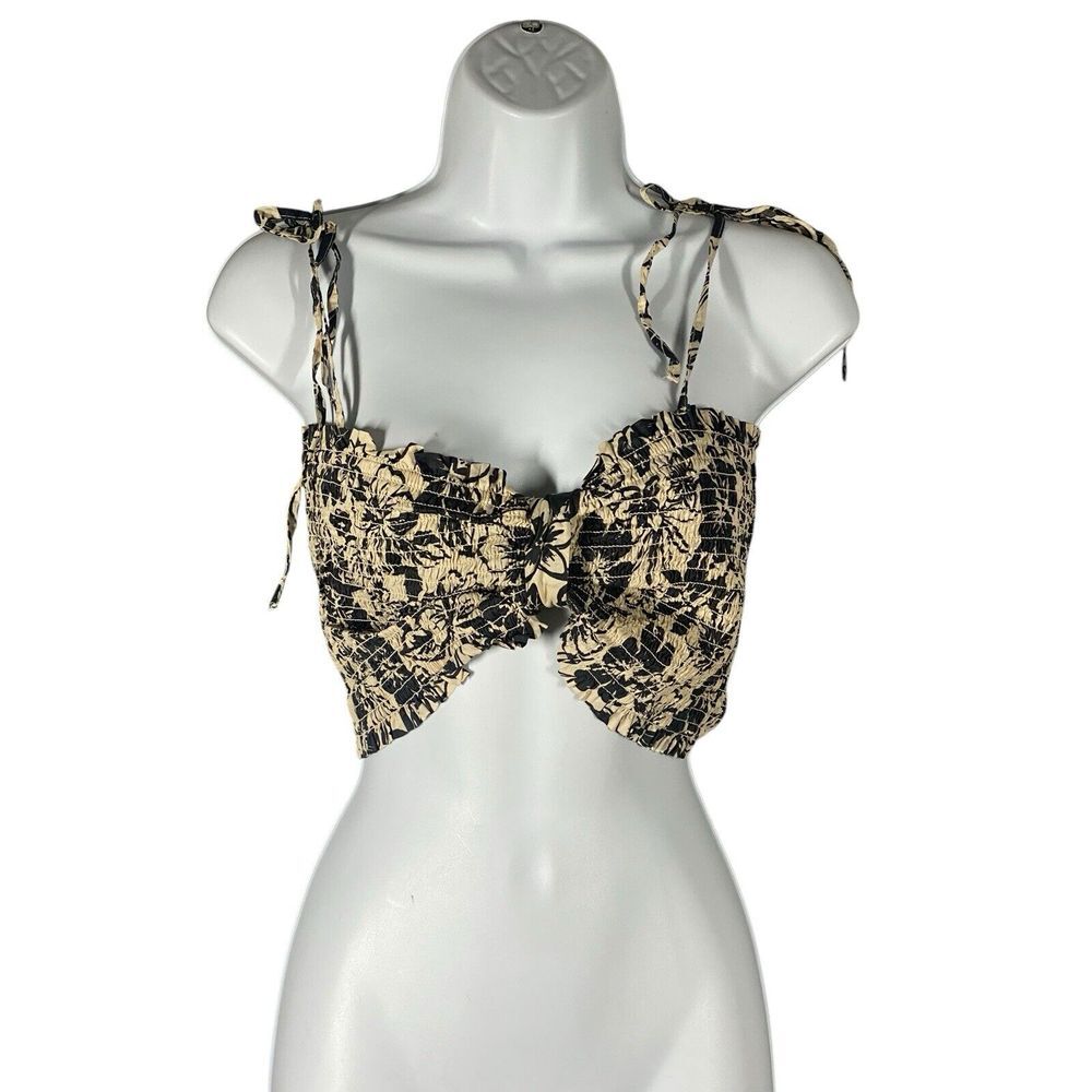American Eagle Outfitters Womens Floral Strappy Crop Tank Top‎ Size Medium